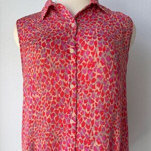 CAbi #3270 Heartbreaker Top Sleeveless Button Front Collared XL
